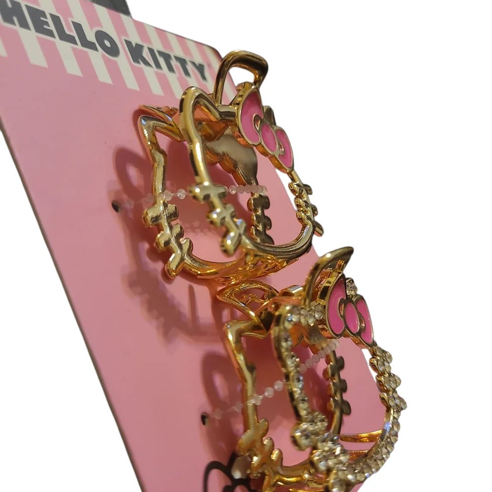 Hello Kitty Gold and Pink Hair Clips